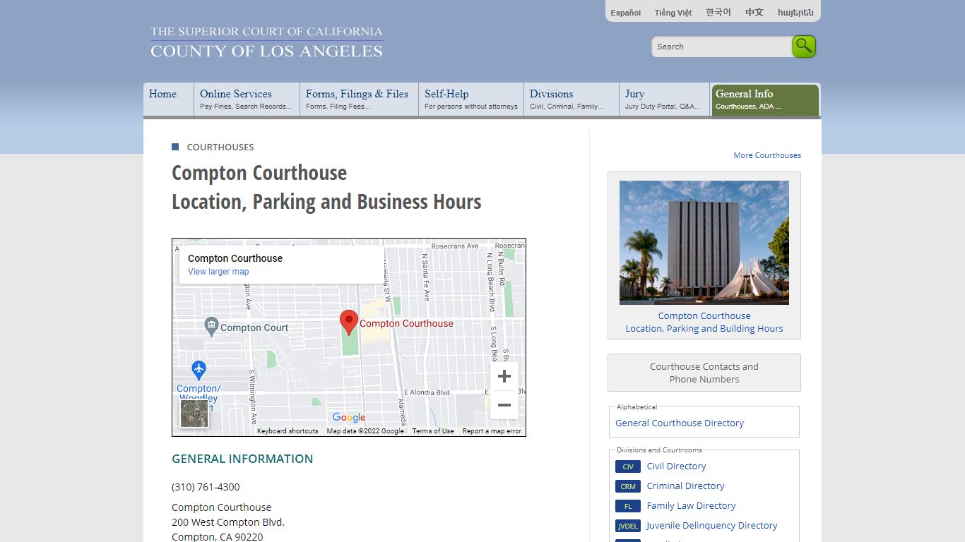 Courthouses in Los Angeles County - Contacts and Locations - LA Court